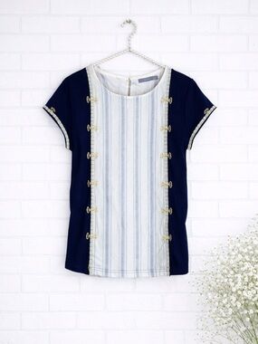 Octavia Embroidered Short Sleeve Blouse